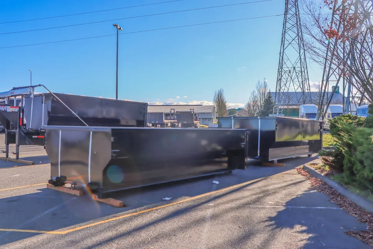 Roll-off dumpster ready for waste disposal at job site for 20 Yard Dumpster Rental in Lakewood
